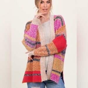 Women’s NWOT &Merci Colorful Stripe Sweater NWOT Size Medium Oversized Winter